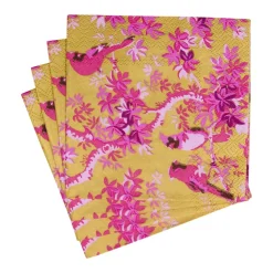 Scenic Songbirds Rose & Gold Cocktail Napkins - 20 Per Package