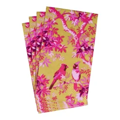 Scenic Songbirds Rose & Gold Guest Towel Napkins - 15 Per Package