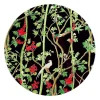 Scots Wallpaper Round Lacquer Placemat in Black - 1 Each