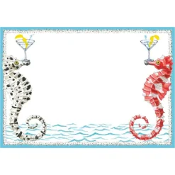 Seahorses and Shell Invitations - 8 Blank Invitations & 8 Envelopes