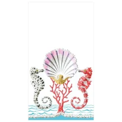 Seahorses and Shell Paper Guest Towel Napkins - 15 Per Package