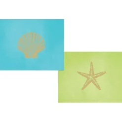 Sealife Assorted Foil Embossed Boxed Note Cards in Cool - 10 Note Cards & 10 Envelopes