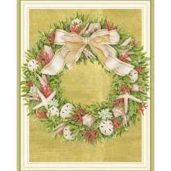 Seaside Wreath Large Boxed Christmas Cards - includes 15 cards & envelopes