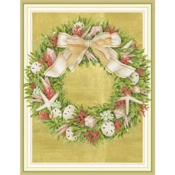 Seaside Wreath Large Boxed Christmas Cards - includes 15 cards & envelopes