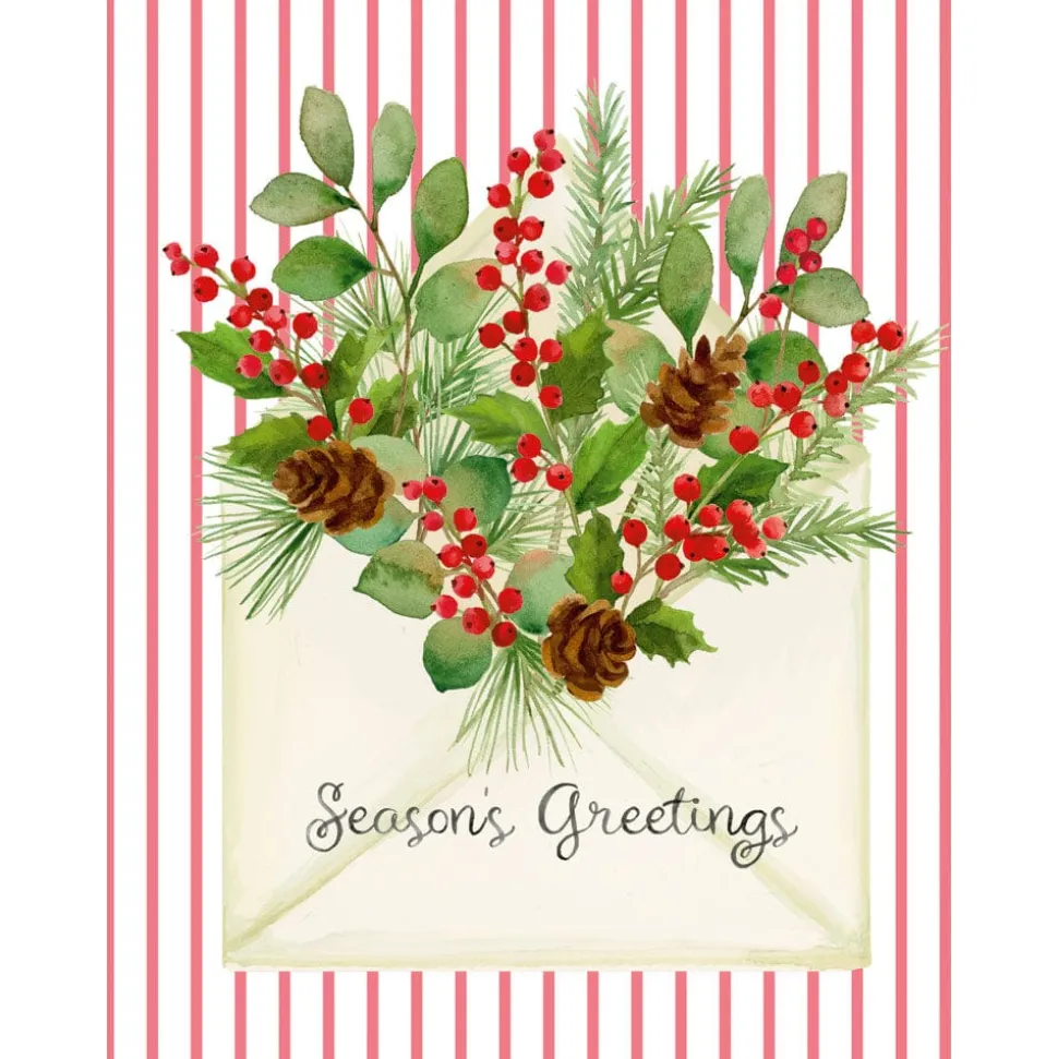 Season's Greetings Of Greenery Personalized Christmas Cards