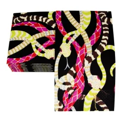 Serpentine Black Guest Towel Napkins - 15 Per Package