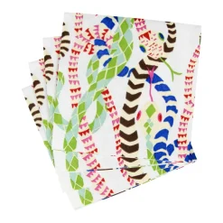 Serpentine White Cocktail Napkins - 20 Per Package