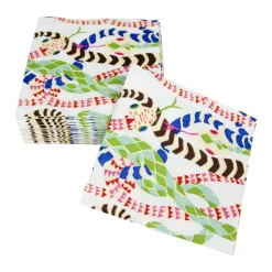 Serpentine White Cocktail Napkins - 20 Per Package