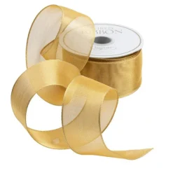 Sheer Gold Wired Ribbon - 9 Yard Spool