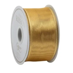 Sheer Gold Wired Ribbon - 9 Yard Spool