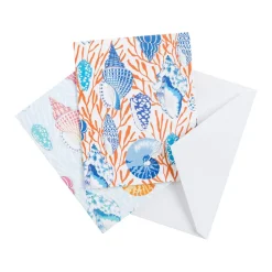 Shell Toile Assorted Boxed Note Cards - 10 Note Cards & 10 Envelopes