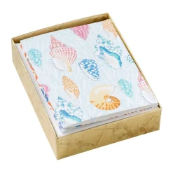Shell Toile Assorted Boxed Note Cards - 10 Note Cards & 10 Envelopes
