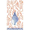 Shell Toile Guest Towel Napkins in Coral & Blue - 15 Per Package