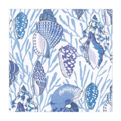 Shell Toile Luncheon Napkins in Blue - 20 Per Package