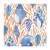 Shell Toile Luncheon Napkins in Coral & Blue - 20 Per Package