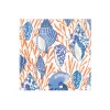 Shell Toile Paper Cocktail Napkins in Coral & Blue - 20 per Package