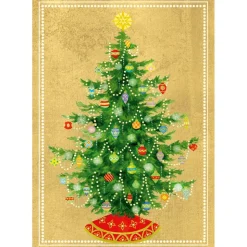 Shining Christmas Tree Small Boxed Christmas Cards - includes 15 cards & envelopes
