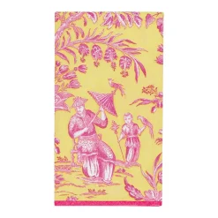 Silk Road Toile Chartreuse Guest Towel Napkins - 15 Per Package