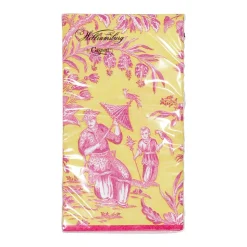 Silk Road Toile Chartreuse Guest Towel Napkins - 15 Per Package