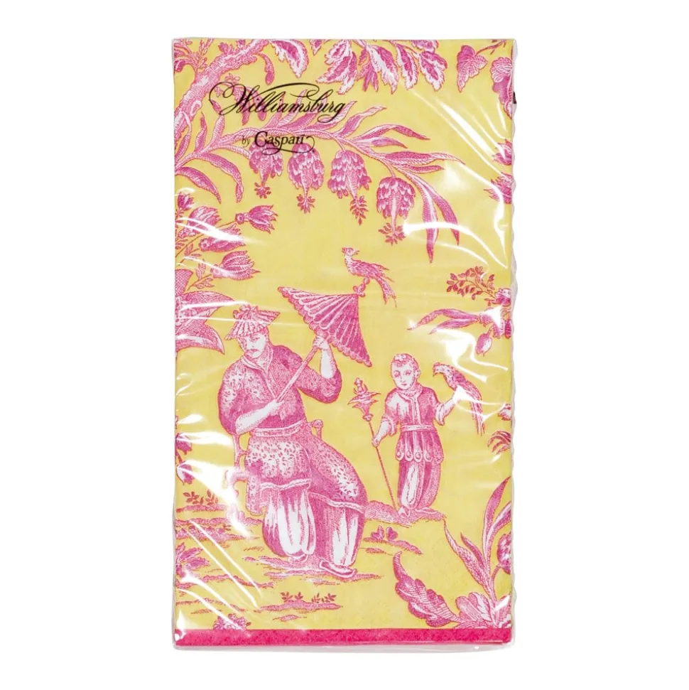Silk Road Toile Chartreuse Guest Towel Napkins - 15 Per Package