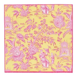 Silk Road Toile Chartreuse Cocktail Napkins - 20 Per Package