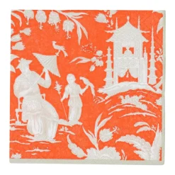 Silk Road Toile Mandarin Cocktail Napkins - 20 Per Package