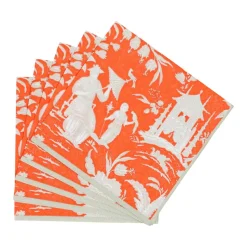 Silk Road Toile Mandarin Cocktail Napkins - 20 Per Package