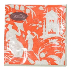 Silk Road Toile Mandarin Cocktail Napkins - 20 Per Package