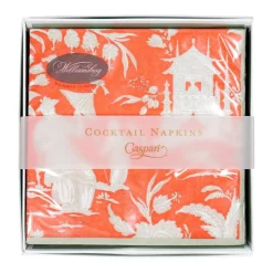 Silk Road Toile Mandarin Boxed Cocktail Napkins - 40 Per Box