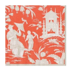 Silk Road Toile Mandarin Luncheon Napkins - 20 Per Package