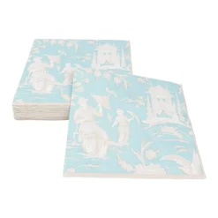 Silk Road Toile Robin's Egg Luncheon Napkins - 20 Per Package
