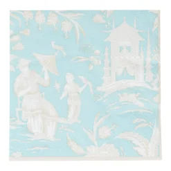 Silk Road Toile Robin's Egg Luncheon Napkins - 20 Per Package