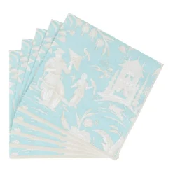 Silk Road Toile Robin's Egg Luncheon Napkins - 20 Per Package