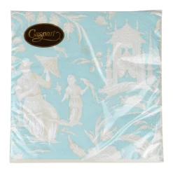 Silk Road Toile Robin's Egg Luncheon Napkins - 20 Per Package