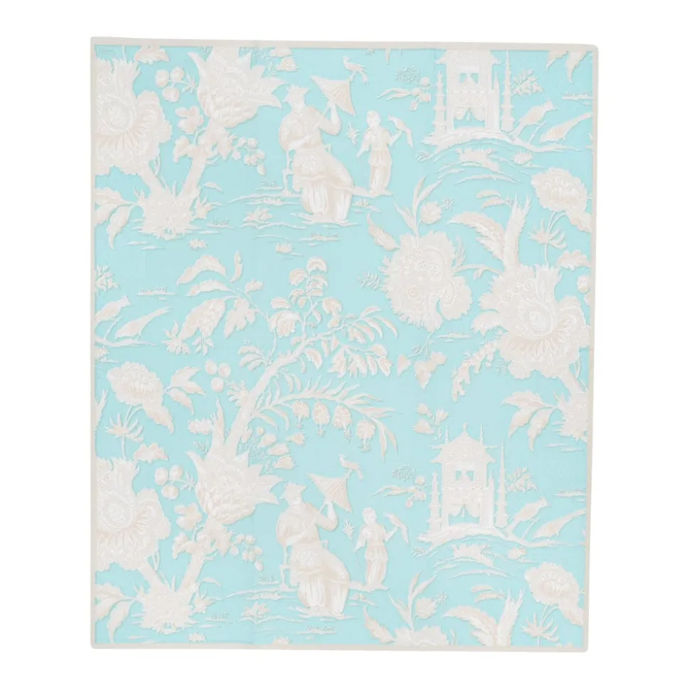 Silk Road Toile Robin's Egg Guest Towel Napkins - 15 Per Package