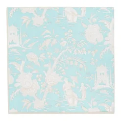 Silk Road Toile Robin's Egg Boxed Cocktail Napkins - 40 Per Box