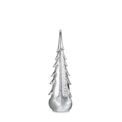 Silver Leaf Evergreen Glass Tree 14" - 1 Each