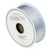 Silver Metallic Wired Grosgrain Ribbon - 1 Spool Of Ribbon