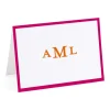 Simple Border Personalized Monogram Folded Note Cards