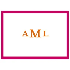 Simple Border Personalized Monogram Folded Note Cards