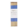 Slim Birthday Candles in French Blue & Gold - 16 Candles Per Package