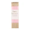 Slim Birthday Candles in Petal Pink & Gold - 16 Candles Per Package