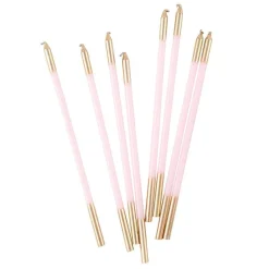 Slim Birthday Candles in Petal Pink & Gold - 16 Candles Per Package