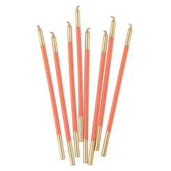 Slim Birthday Candles in Orange & Gold - 16 Candles Per Package