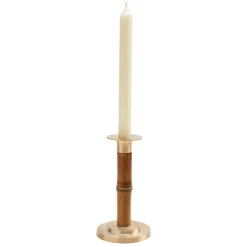 Small Bamboo Candlestick in Medium Brown - 1 Each