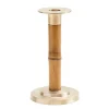 Small Bamboo Candlestick in Light Brown - 1 Each