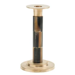 Small Brass & Horn Candlestick - 1 Each