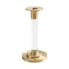 Small Brass & Resin Candlestick in Clear - 1 Each