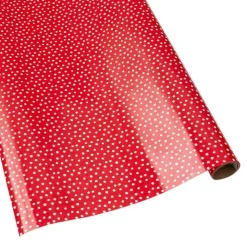 Small Dots Gift Wrapping Paper on Red High-Gloss - 30" x 8' Roll