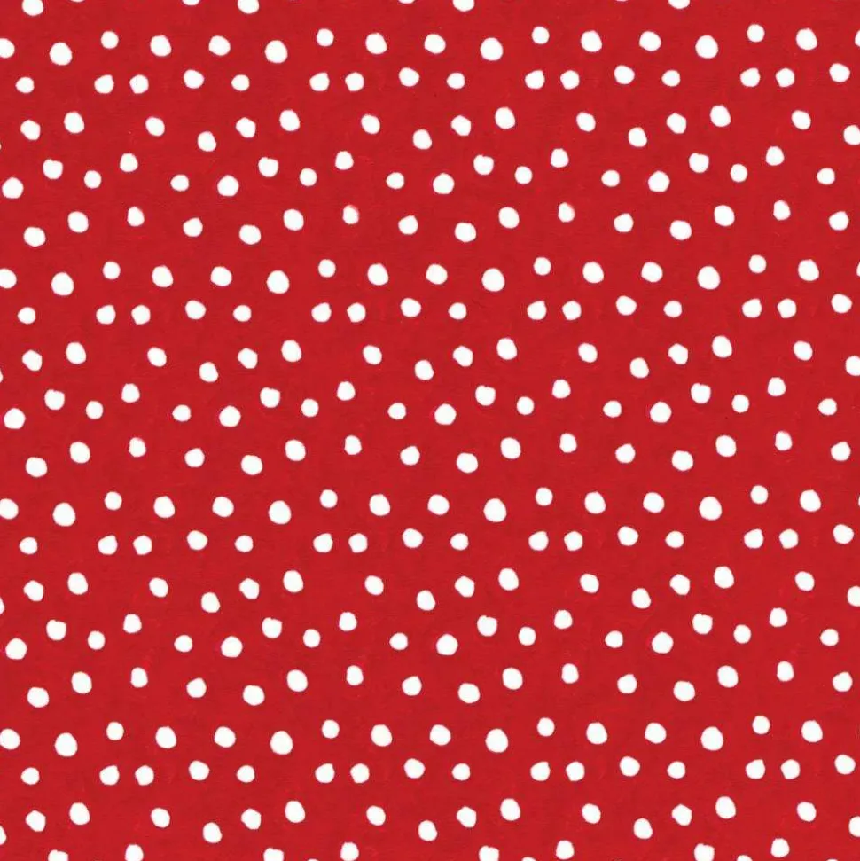 Small Dots Gift Wrapping Paper on Red High-Gloss - 30" x 8' Roll